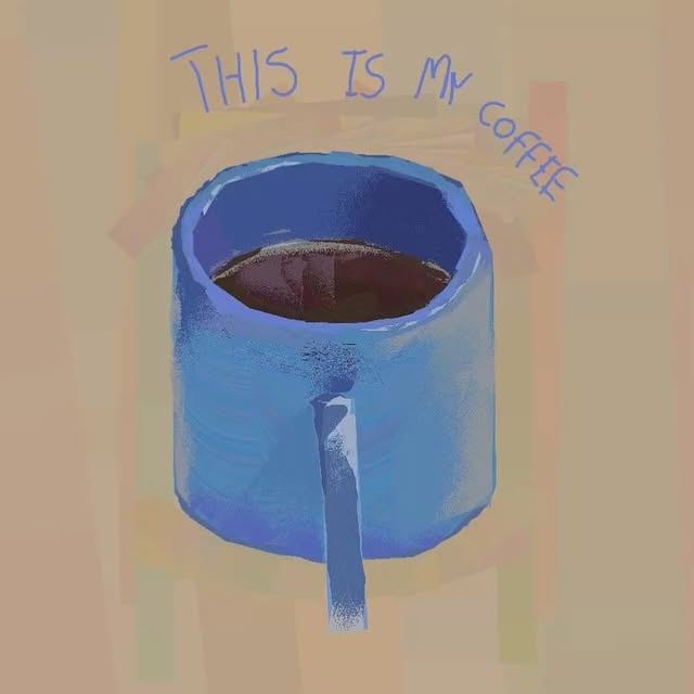 My painting of a blue coffee mug