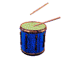 A spinning drum and sticks