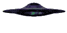 A flying saucer drifting past Earth